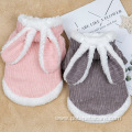 Cute Rabbit ear winter small pet dog clothes